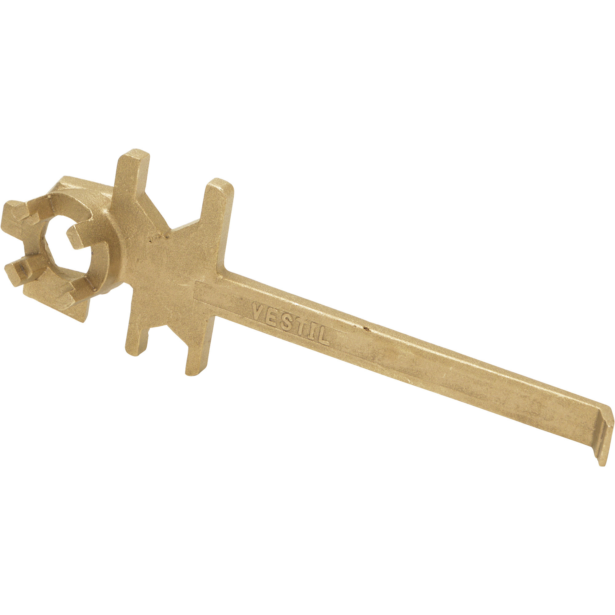 Vestil Drum Bung Nut Wrench - 12in. Length, Non-Sparking Bronze Alloy, Single Ended, Model# BNW-BX-W